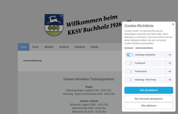 Vorschau von www.kksv-buchholz.de, Kleinkaliberschützenverein Buchholz 1926 e.V.