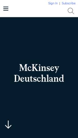 Vorschau der mobilen Webseite www.mckinsey.de, Mittelstand Plus - BMWA, McKinsey & Company, DIHK et. al.