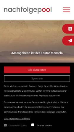 Vorschau der mobilen Webseite www.nachfolgepool.ch, Paul Stämpfli Nachfolgepool GmbH