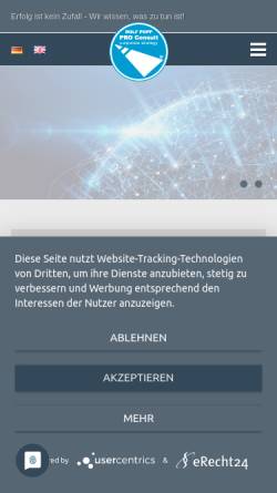 Vorschau der mobilen Webseite www.pro-consult.com, Rolf Popp Pro Consult GmbH