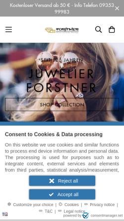 Vorschau der mobilen Webseite juwelier-forstner.de, Firma Josef Forstner