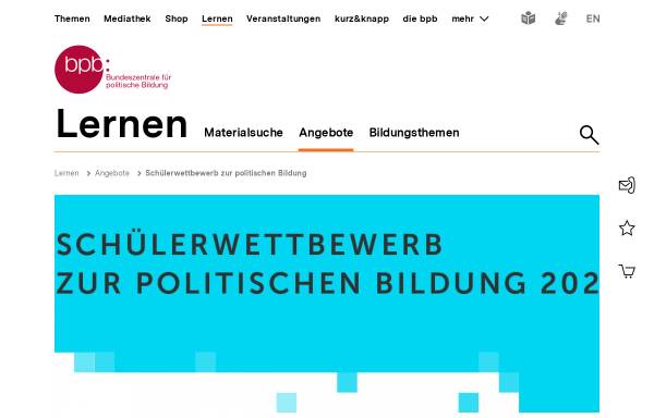 Vorschau von www.bpb.de, Schülerwettbewerb zur politischen Bildung