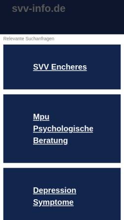 Vorschau der mobilen Webseite www.svv-info.de, Under Pressure