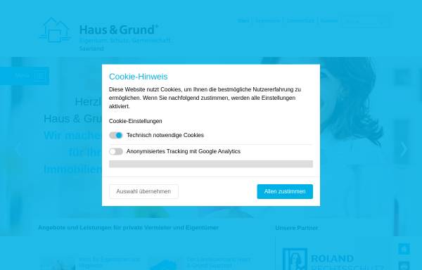 Vorschau von www.haus-und-grund-saarland.de, HuG Haus und Grund Verband der Haus-, Wohnungs- und Grundeigentümer e.V.