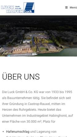 Vorschau der mobilen Webseite luck-hafen.de, Luck GmbH & Co. KG