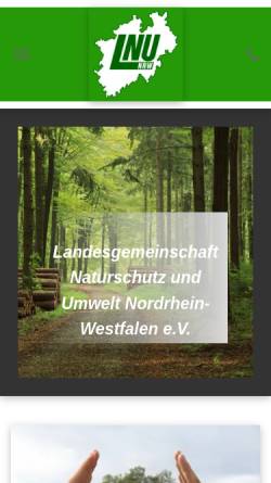 Vorschau der mobilen Webseite www.lnu-nrw.de, Landesgemeinschaft Naturschutz und Umwelt Nordrhein-Westfalen e.V. (LNU)