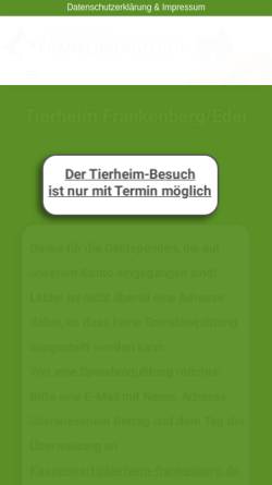 Vorschau der mobilen Webseite www.tierheim-frankenberg.de, Tierheim Frankenberg
