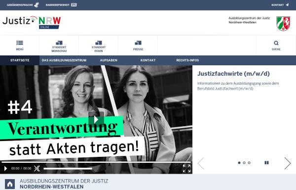 Vorschau von www.azj.nrw.de, Ausbildungszentrum der Justiz Nordrhein-Westfalen