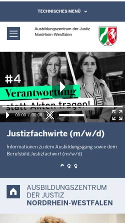 Vorschau der mobilen Webseite www.azj.nrw.de, Ausbildungszentrum der Justiz Nordrhein-Westfalen