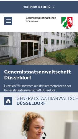 Vorschau der mobilen Webseite www.gsta-duesseldorf.nrw.de, Generalstaatsanwaltschaft Düsseldorf