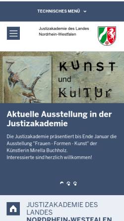 Vorschau der mobilen Webseite www.jak.nrw.de, Justizakademie Nordrhein-Westfalen