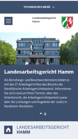 Vorschau der mobilen Webseite www.lag-hamm.nrw.de, Landesarbeitsgericht Hamm