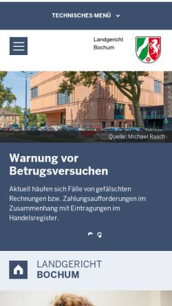 Vorschau der mobilen Webseite www.lg-bochum.nrw.de, Landgericht Bochum