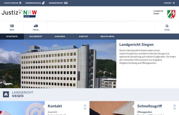 Vorschau von www.lg-siegen.nrw.de, Landgericht Siegen