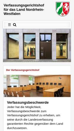 Vorschau der mobilen Webseite www.vgh.nrw.de, Verfassungsgerichtshof für das Land Nordrhein-Westfalen (VGH NRW)