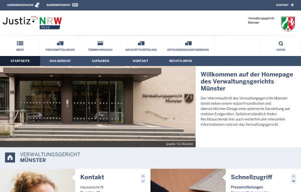 Vorschau von www.vg-muenster.nrw.de, Verwaltungsgericht Münster