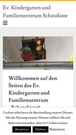 Vorschau der mobilen Webseite www.schatzkiste-huellen.de, Schatzkiste - Kindergarten und Schulkindhaus Hüllen