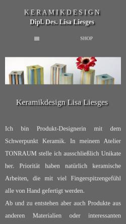 Vorschau der mobilen Webseite www.lisaliesges.de, Atelier Tonraum