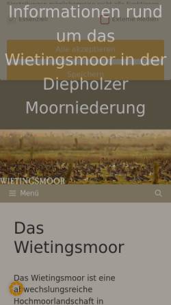 Vorschau der mobilen Webseite www.wietingsmoor.de, Wietingsmoor