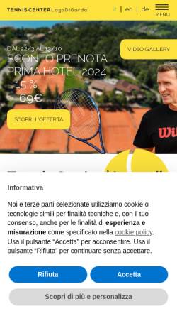 Vorschau der mobilen Webseite www.tenniscenterlagodigarda.com, Tennis Center Lago di Garda