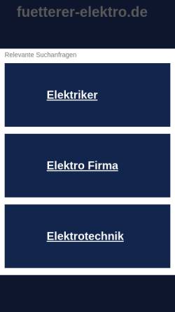 Vorschau der mobilen Webseite www.fuetterer-elektro.de, Fütterer-Elektrotechnik, Inh. Uwe Maier