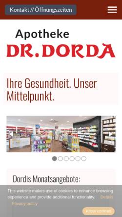 Vorschau der mobilen Webseite www.apotheke-dr-dorda.de, Apotheke Dr. Dorda