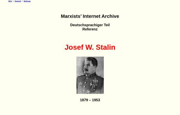 Vorschau von marxists.org, MIA - Deutsch: Josef Wissarionowitsch Stalin