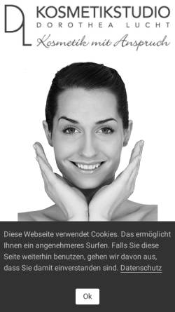Vorschau der mobilen Webseite www.kosmetikstudio-lucht.de, Kosmetik-Studio Dorothea Lucht