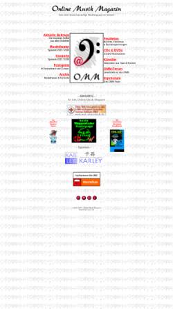 Vorschau der mobilen Webseite www.omm.de, Online Musik Magazin