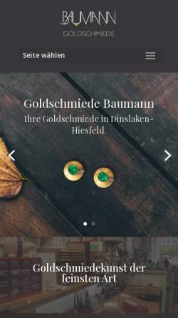 Vorschau der mobilen Webseite www.goldschmiede-baumann.de, Goldschmiede Baumann