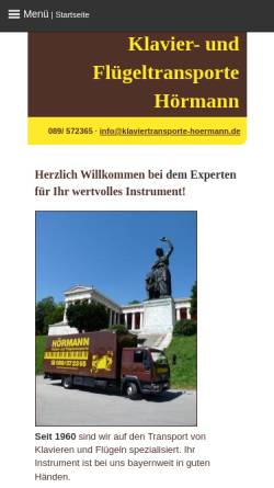 Vorschau der mobilen Webseite www.klaviertransporte-hoermann.de, Klaviertransporte Hörmann