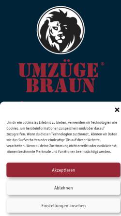Vorschau der mobilen Webseite www.umzuegebraun.de, Umzüge Braun