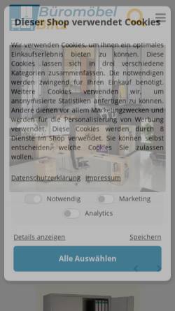 Vorschau der mobilen Webseite bueromoebel-blitz.de, MS Büromöbel - Blitz e.K.