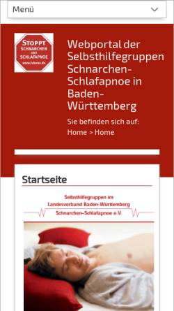 Vorschau der mobilen Webseite schnarcherhilfe.de, Initiative Schnarcherhilfe