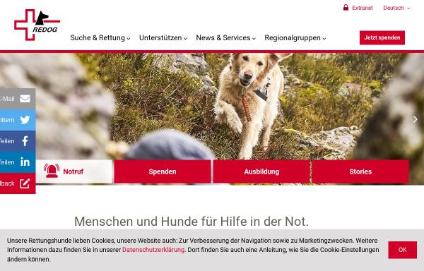 Vorschau von www.redog.ch, REDOG - Schweizerischer Verein für Katastrophenhunde