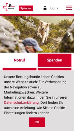 Vorschau der mobilen Webseite www.redog.ch, REDOG - Schweizerischer Verein für Katastrophenhunde