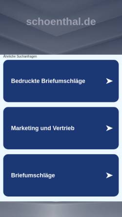 Vorschau der mobilen Webseite www.schoenthal.de, Schönthal GmbH
