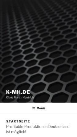 Vorschau der mobilen Webseite www.k-mh.de, K-MH Industriemanagement, Inh. Klaus-Martin Hentrich