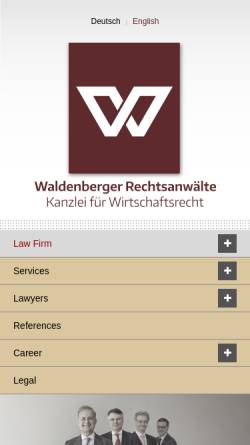 Vorschau der mobilen Webseite www.ra-waldenberger.de, Anwaltskanzlei Dr. Arthur Waldenberger