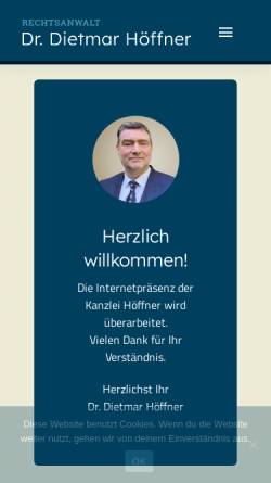 Vorschau der mobilen Webseite www.kanzlei-hoeffner.de, Rechtsanwalt Dr. Dietmar Höffner