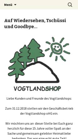 Vorschau der mobilen Webseite www.vogtlandshop.com, Vogtlandshop oHG