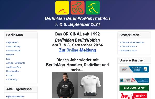 Vorschau von www.berlinman.de, BerlinMan - Triathlon