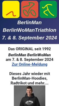 Vorschau der mobilen Webseite www.berlinman.de, BerlinMan - Triathlon