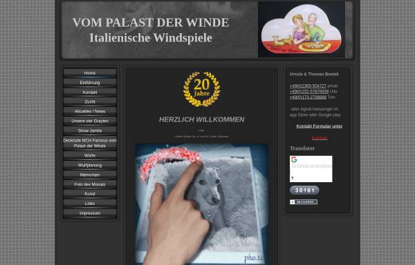 Vorschau von www.vompalastderwinde.de, Vom Palast der Winde