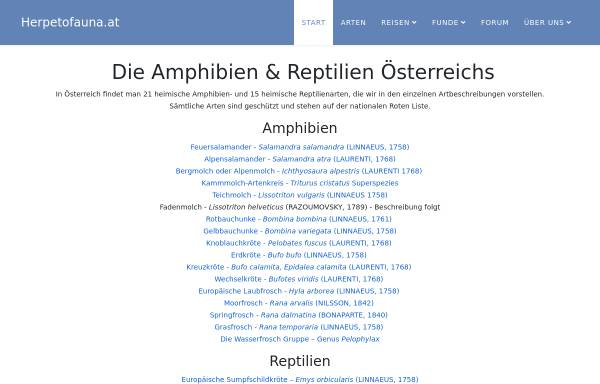 Vorschau von www.herpetofauna.at, Amphibien und Reptilien in Österreich