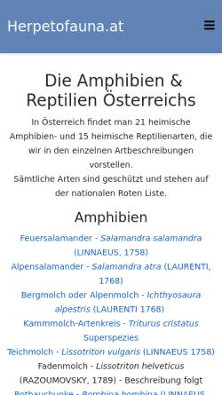 Vorschau der mobilen Webseite www.herpetofauna.at, Amphibien und Reptilien in Österreich