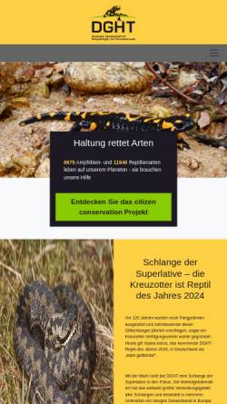 Vorschau der mobilen Webseite www.dght.de, Deutsche Gesellschaft für Herpetologie und Terrarienkunde e.V.