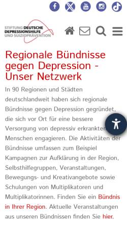 Vorschau der mobilen Webseite www.buendnis-depression.de, Bündnis gegen Depression