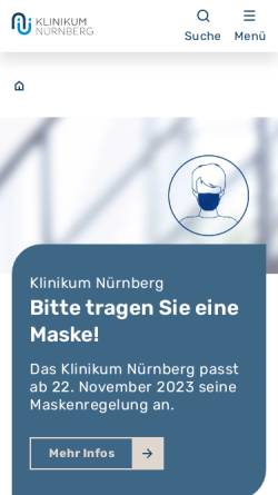 Vorschau der mobilen Webseite www.klinikum-nuernberg.de, Klinikum Nürnberg