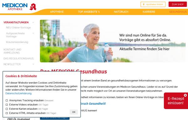 Vorschau von www.medicon-gesundhaus.de, Medicon Gesundhaus e. V.